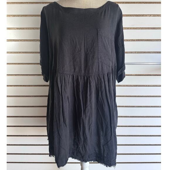 We The Free People Black Dress Top M Oversized Flowy Whimsigoth - Picture 1 of 7